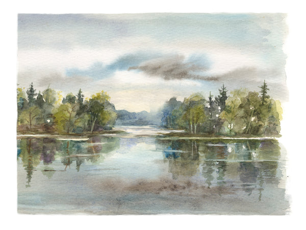 Regntung sky över Rösjön - Fine art print